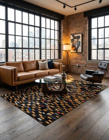 5' 2 x 8' Cowhide - Patchwork Rug
