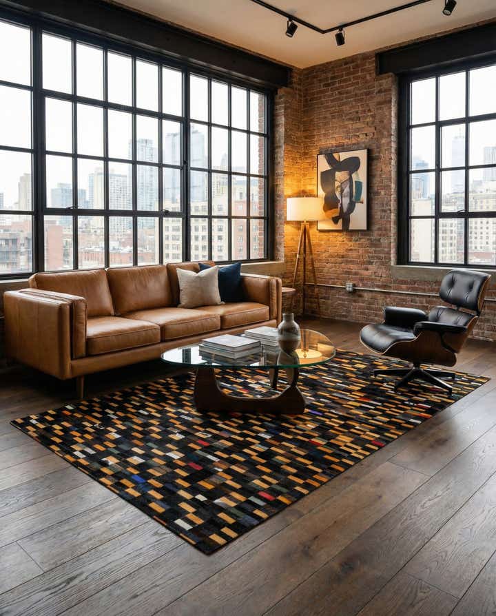 5' 2 x 8' Cowhide - Patchwork Rug