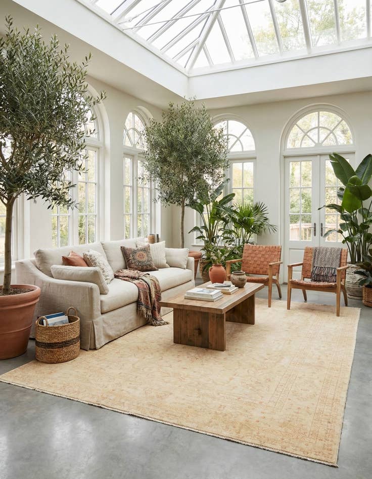 Detail image of 6' 10 x 9' 5  Hand Knotted Peshawar Ziegler Rug