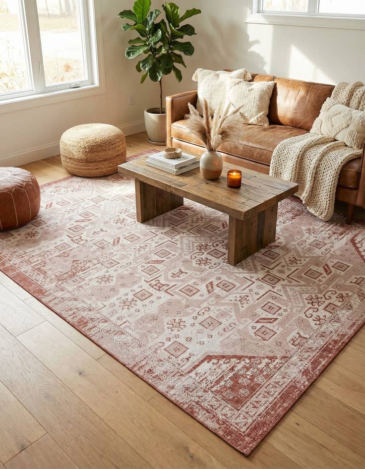 Detail image of 10' x 14'  Washable Aztec Indoor / Outdoor Rug