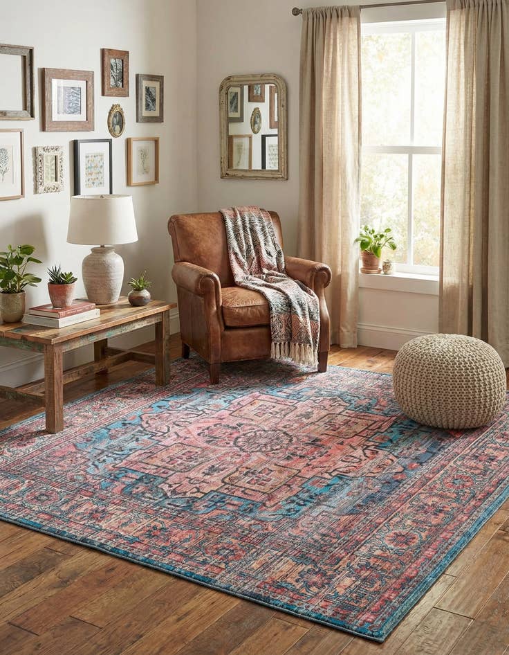 Detail image of  7' 10 x 7' 10  Washable Maahru Square Rug