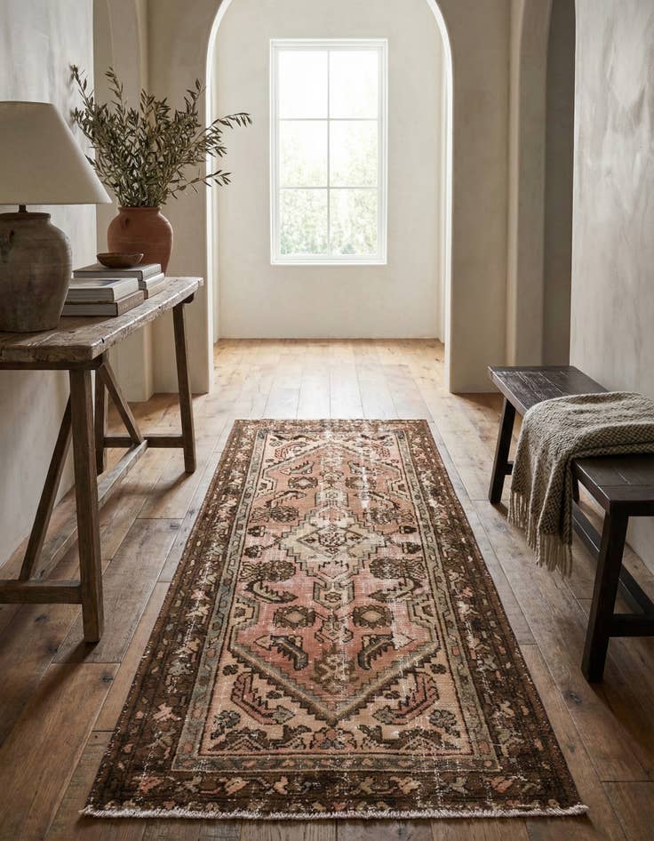 Detail image of 3' 2 x 6' 7  Hand Knotted Ultra Vintage Persian Wool Runner Rug