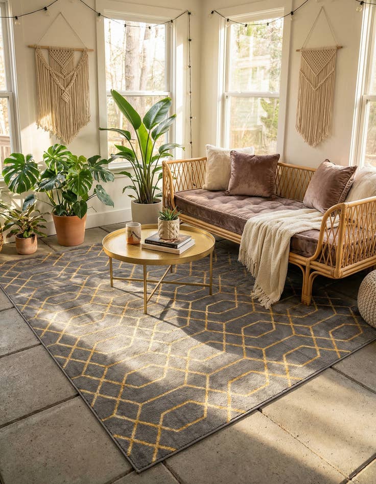 Detail image of  7' 10 x 7' 10  Marilyn Monroe™ Glam Trellis Square Rug