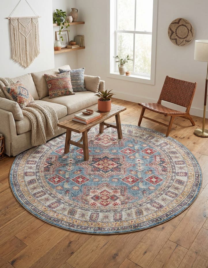 7' 10 x 7' 10 Washable Timeless Round Rug