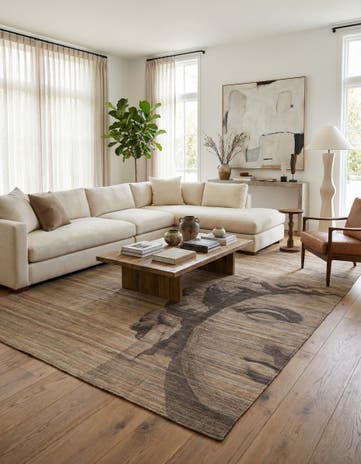 7' x 9' 9 Hand Woven Kilim Modern Wool Rug