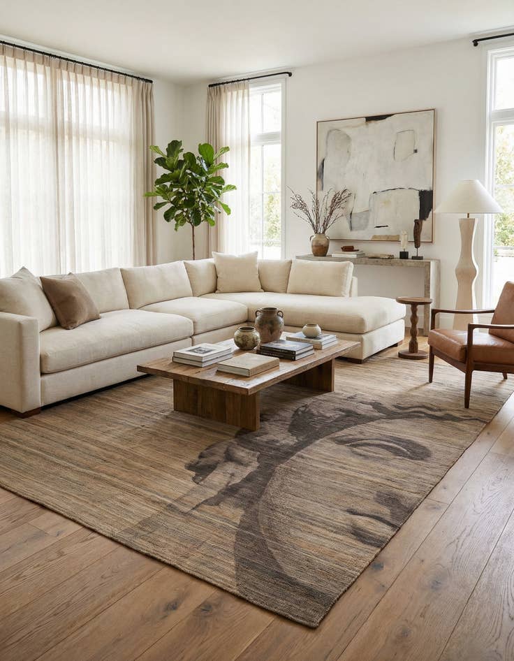 Detail image of 7' x 9' 9  Hand Woven Kilim Modern Wool Rug