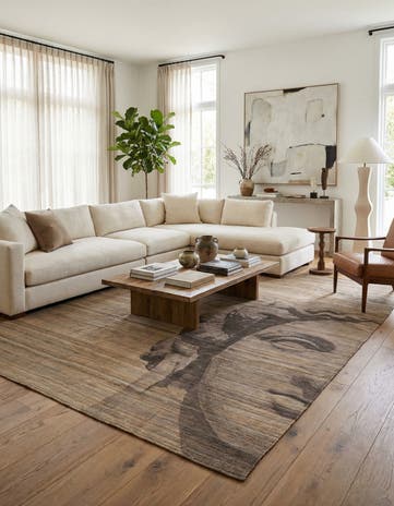 7' x 9' 9 Hand Woven Kilim Modern Wool Rug