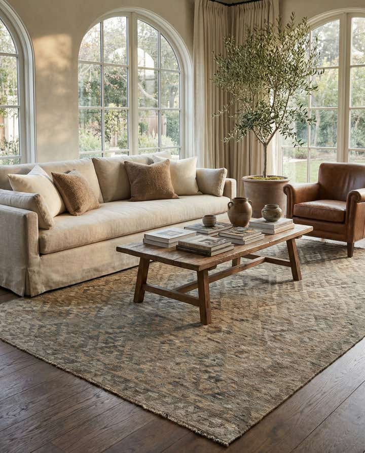 6' 8 x 9' 9 Hand Woven Kilim Maymana Wool Rug