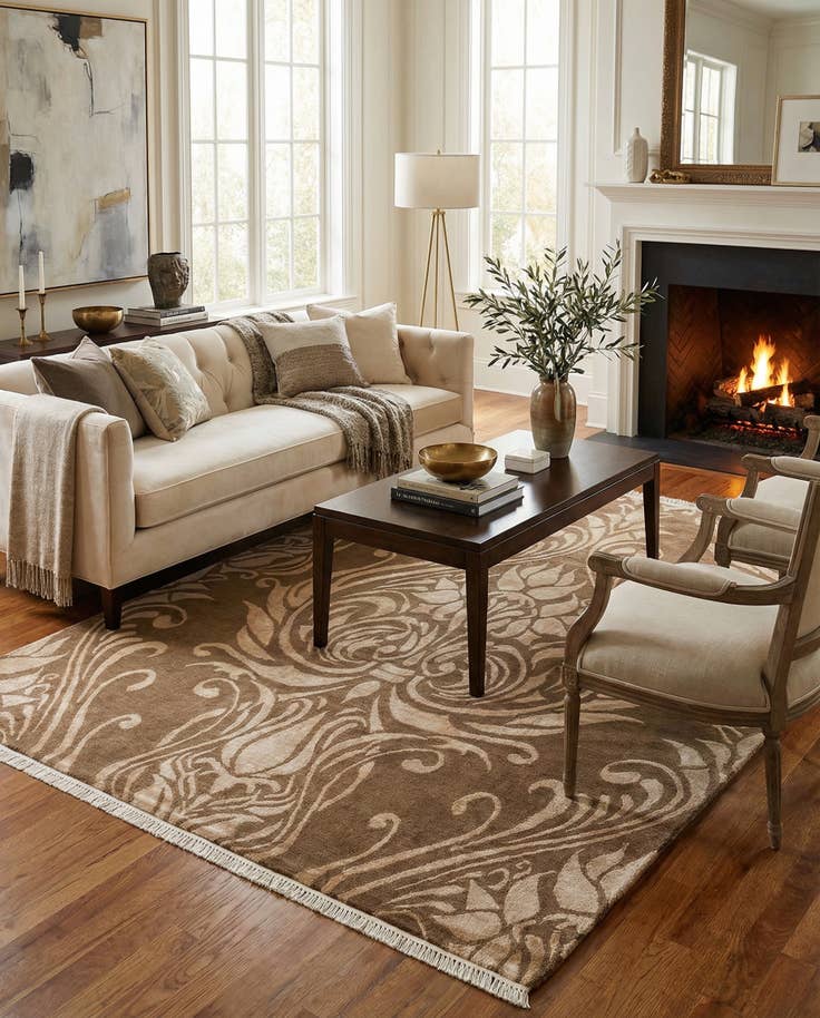 Detail image of 5' 7 x 7' 10 Hand Knotted Darya Wool Rug