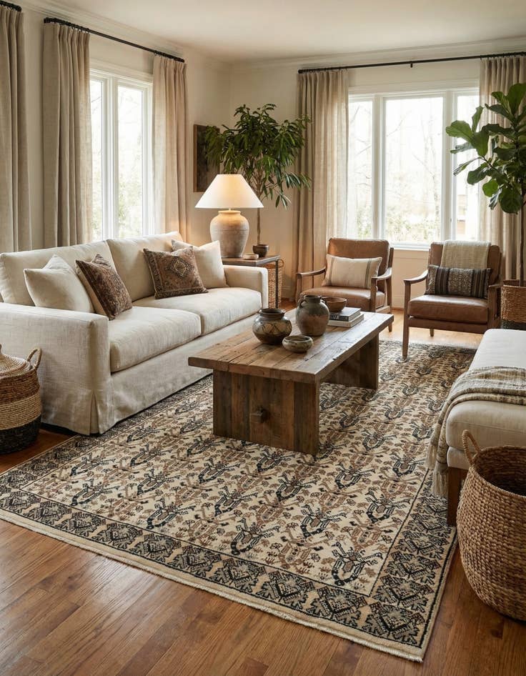 Detail image of 6' 8 x 9' 7  Hand Knotted Moroccan Wool Rug