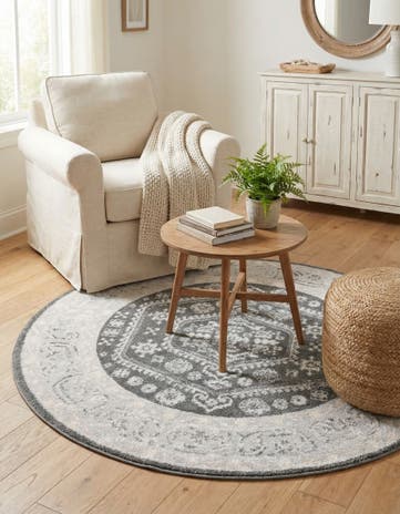 Charcoal Aurelia Round Rug