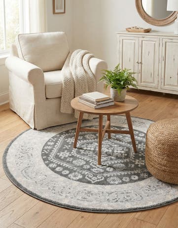 Charcoal Aurelia Round Rug
