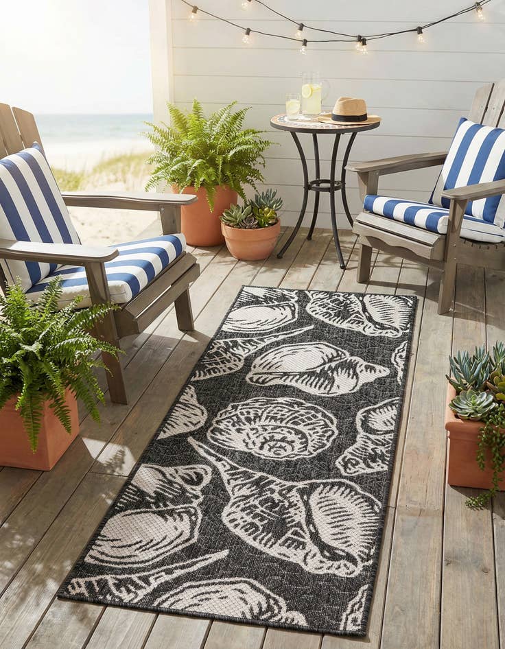 Detail image of 2' x 5' 3  Washable Coastal Indoor / Outdoor Runner Rug