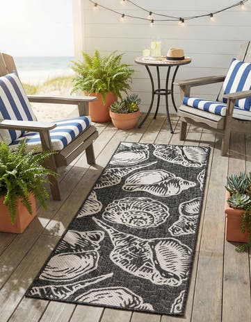 2' x 5' 3 Easy-Clean Coastal Indoor / Outdoor Runner Rug
