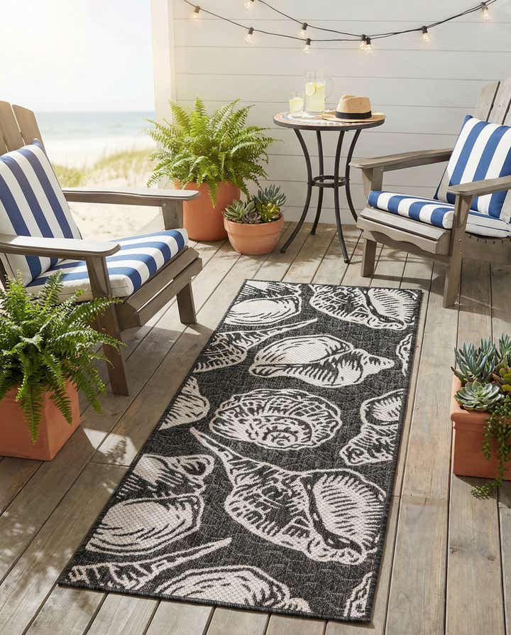 2' x 5' 3 Easy-Clean Coastal Indoor / Outdoor Runner Rug