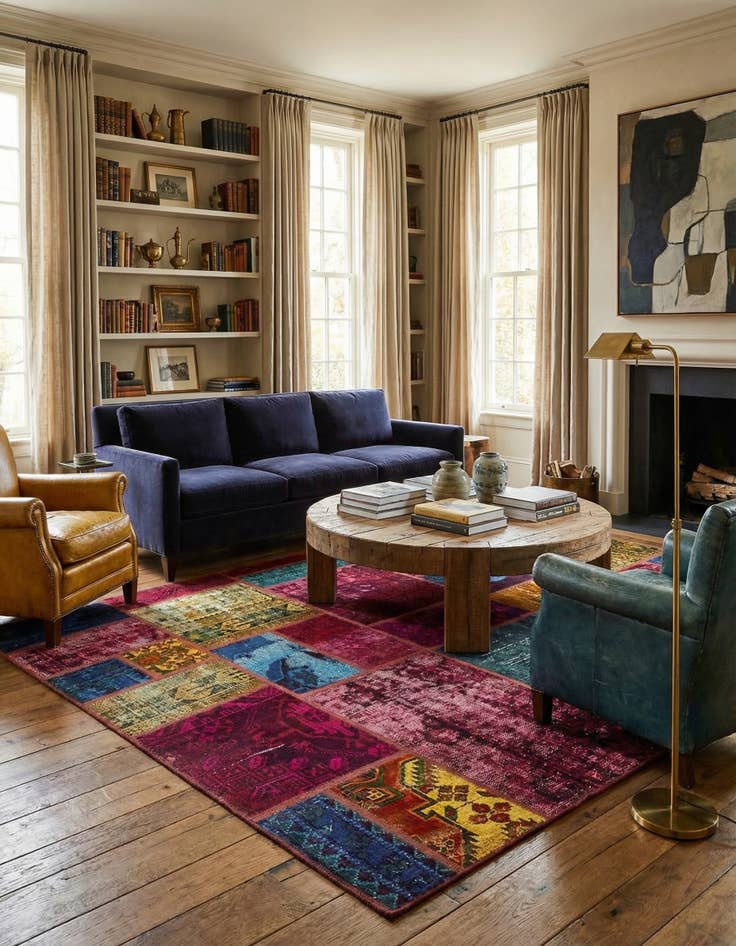 Detail image of 6' x 7' 8  Hand Knotted Ultra Vintage Persian Wool Rug