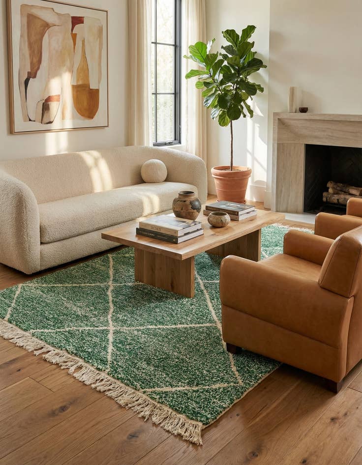 Detail image of 5' 2 x 8' 7  Hand Knotted Moroccan Wool Rug