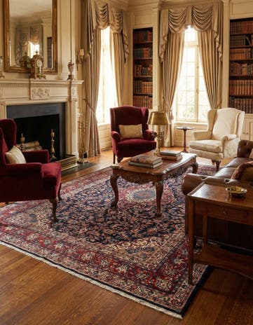 7' 1 x 9' 11 Hand Knotted Sarough Persian Wool Rug