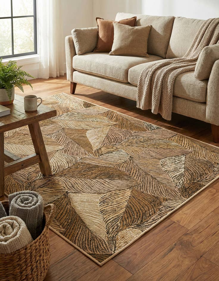 Detail image of 4' x 6'  Washable Botanical Indoor / Outdoor Rug