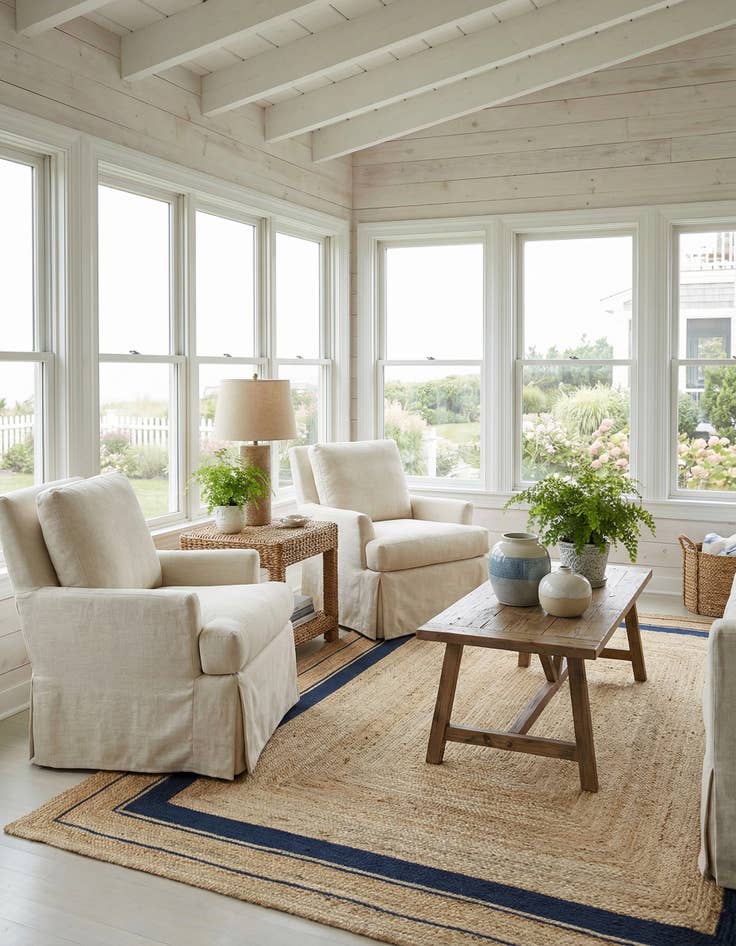 Detail image of 8' x 10'  Hand Braided Jute Rug