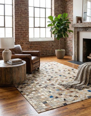 4' 2 x 5' 11 Cowhide - Patchwork Rug