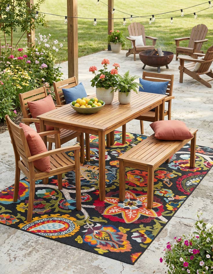 Detail image of 5' 3 x 8'  Washable Casablanca Indoor / Outdoor Rug