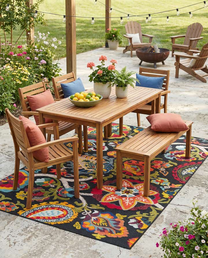 5' 3 x 8' Easy-Clean Casablanca Indoor / Outdoor Rug
