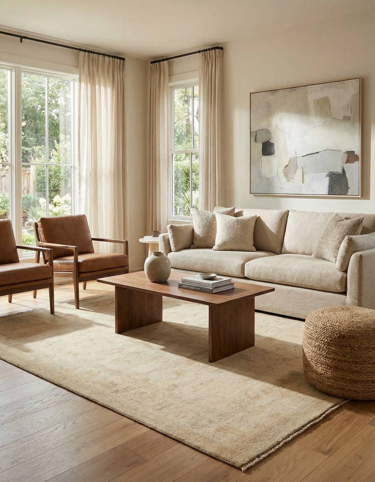 Detail image of  4' x 6' 6  Hand Knotted Modern Ziegler Rug