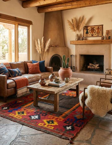 4' 6 x 4' 9 Hand Knotted Kilim Fars Persian Wool Square Rug