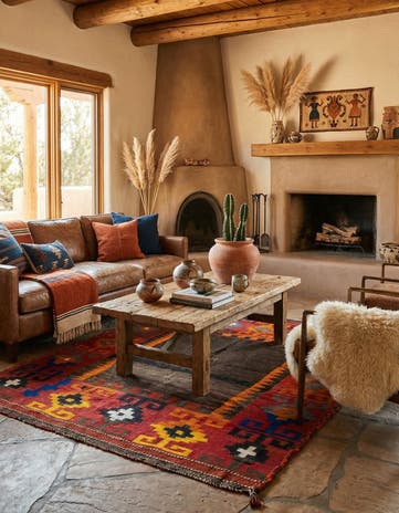 4' 6 x 4' 9 Hand Knotted Kilim Fars Persian Wool Square Rug