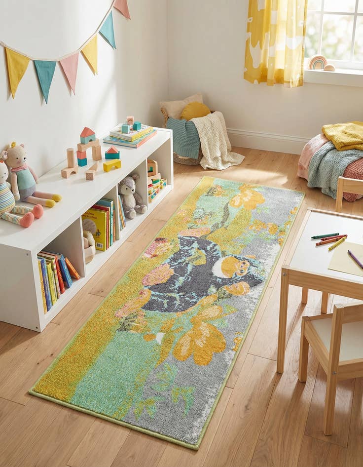 Detail image of  2' 2 x 6' 1 Gorilla Whimsy Kids Runner Rug