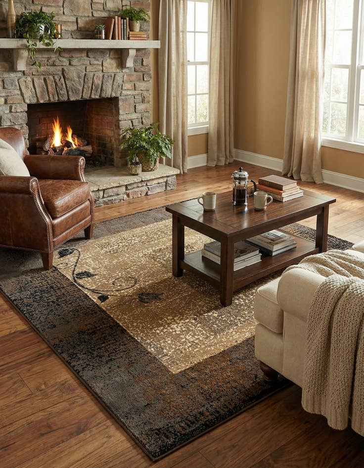 Detail image of 7' x 7' Coffee Shop Square Rug