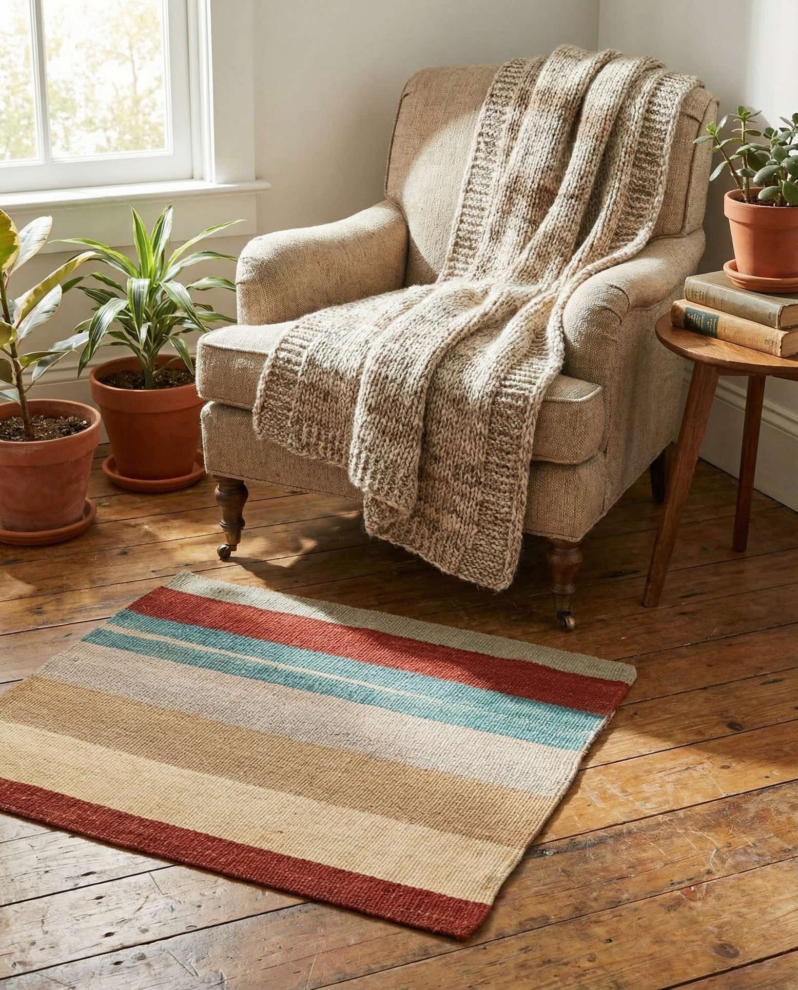 1' 6 x 1' 6 Hand Woven Pillow Wool Square Rug
