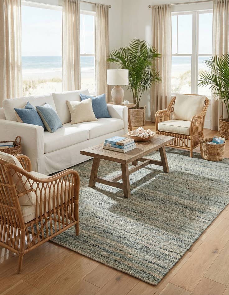 Detail image of  7' 10 x 7' 10 Palm Beach Jute Square Rug