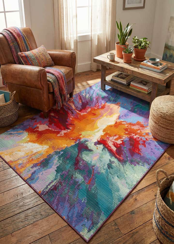 4' x 6' Easy-Clean Modern Indoor / Outdoor Rug