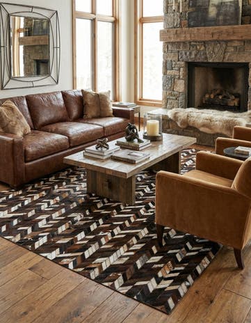 4' 11 x 8' Cowhide Stocks Rug