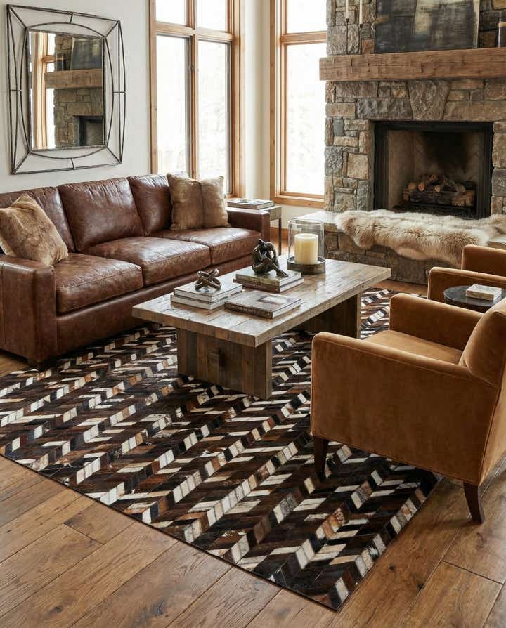 4' 11 x 8' Cowhide Stocks Rug