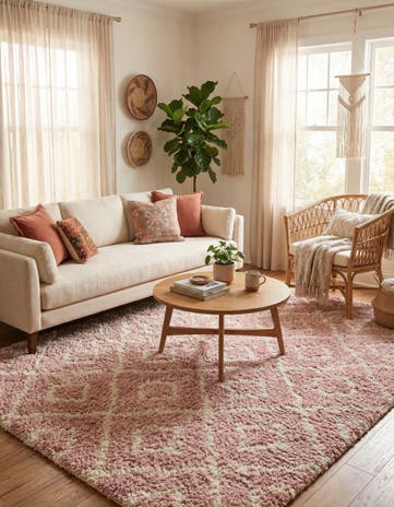 7' 10 x 7' 10 Lattice Shag Square Rug