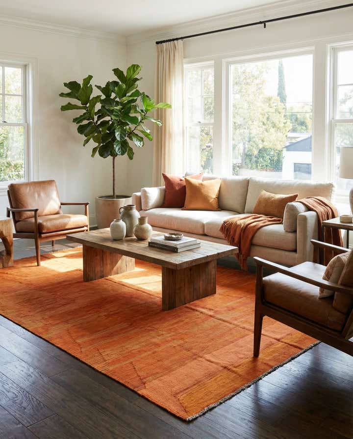 6' 6 x 9' 8 Hand Woven Kilim Modern Wool Rug