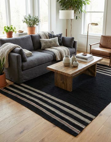 4' 4 x 5' 9 Hand Woven Kilim Modern Wool Rug
