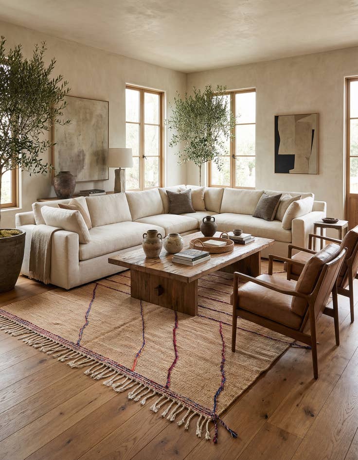 Detail image of 6' 3 x 9' 6  Hand Knotted Moroccan Wool Rug