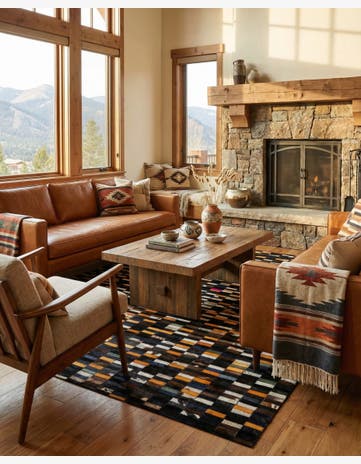 4' 11 x 8' Cowhide - Patchwork Rug