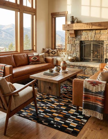 4' 11 x 8' Cowhide - Patchwork Rug