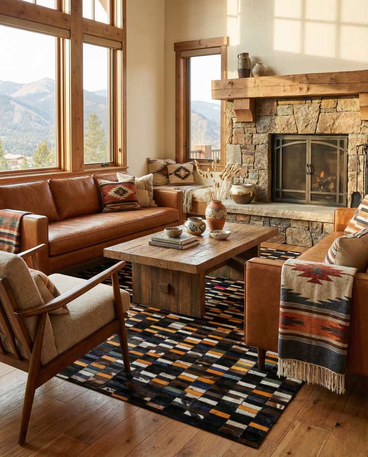 4' 11 x 8' Cowhide - Patchwork Rug