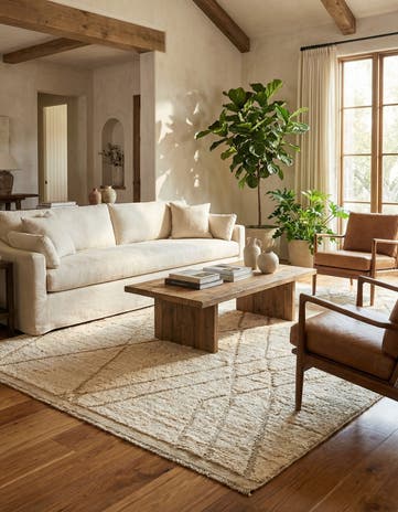 5' 7 x 7' 10 Hand Knotted Moroccan Wool Rug