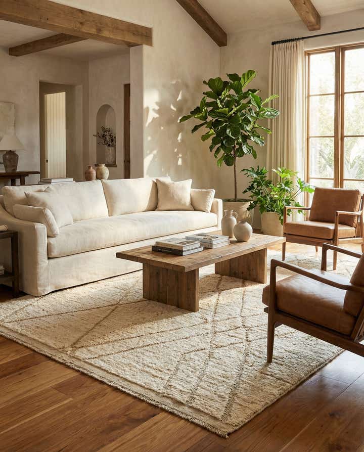 5' 7 x 7' 10 Hand Knotted Moroccan Wool Rug