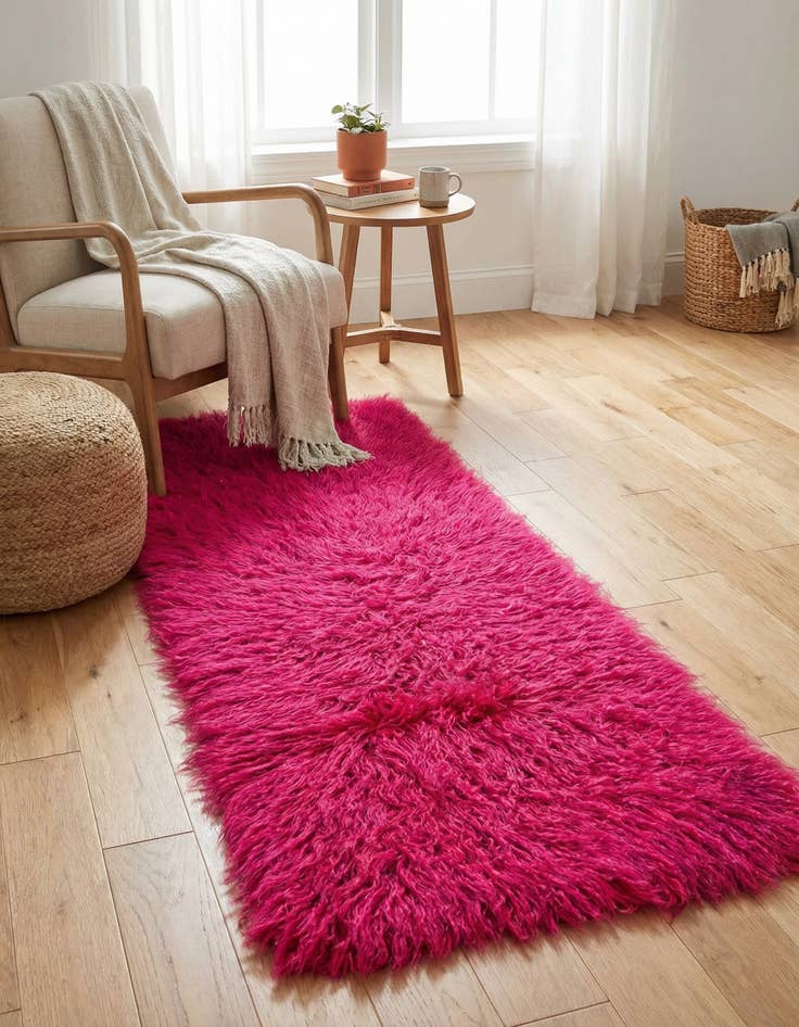 Detail image of 2' x 5'  Hand Knotted Moroccan Wool Runner Rug