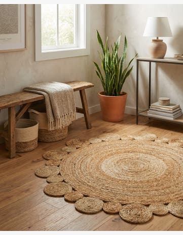 Natural Handmade Braided Jute Round Rug