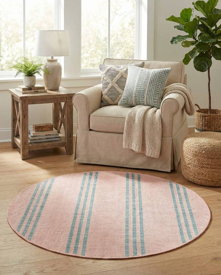 Detail image of 3' x 3' Easy-Clean Jill Zarin Anguilla Indoor / Outdoor Round Rug