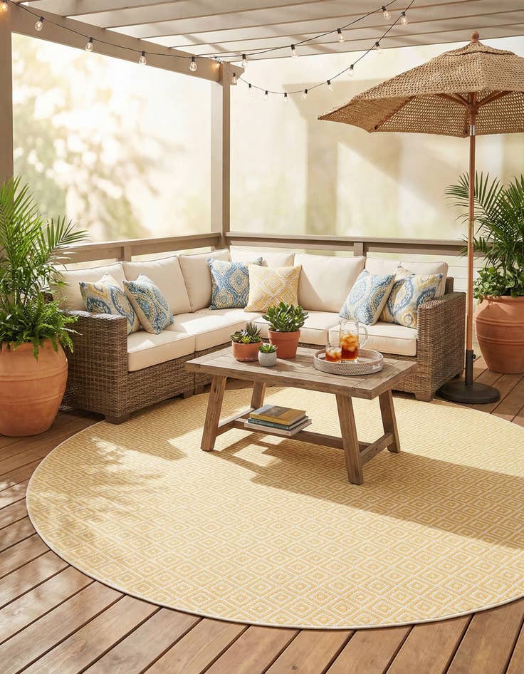 Detail image of  13' x 13'  Washable Jill Zarin Costa Rica Indoor / Outdoor Round Rug